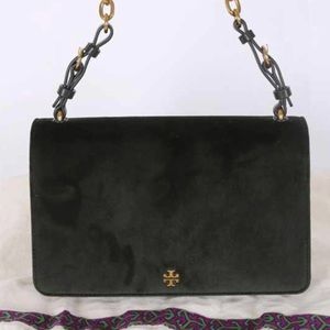 Tory Burch Sadie Velvet Shoulder bag Banana Leaf
